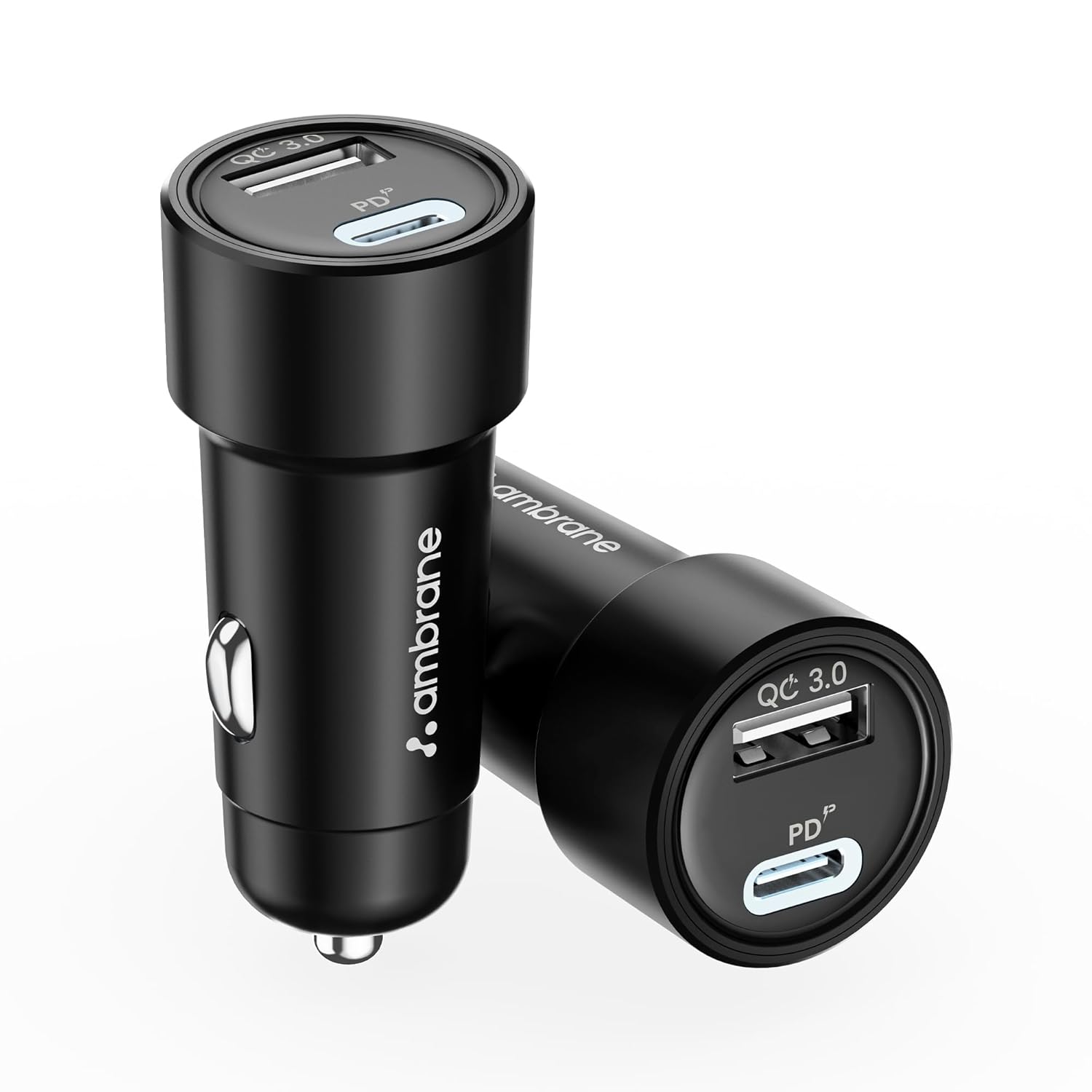 Ambrane C51 51W Fast Charging Car Charger | 33W Type-C PD + 18W USB-A